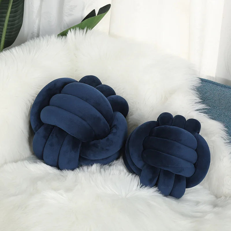 DecorBites™ Knot Ball Short Plush Throw Pillow for Home Décor and Comfort