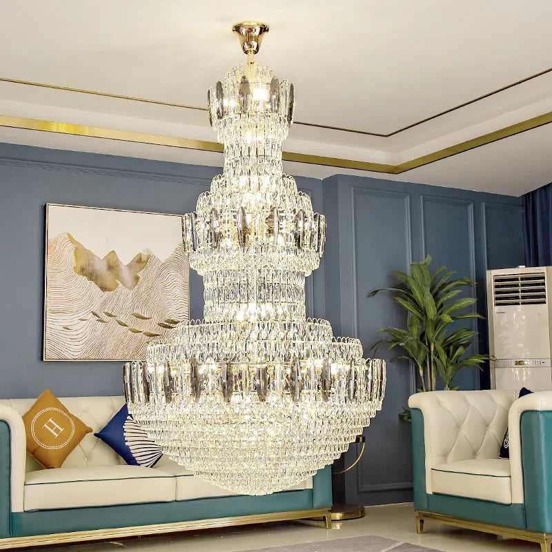 DecorBites™ Light Luxury Crystal Chandelier: Postmodern Elegance for Hotels, Villas, and Duplexes