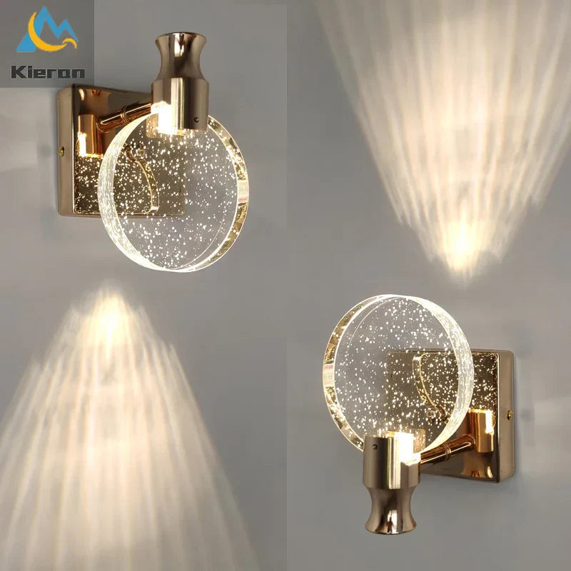 DecorBites™ Crystal LED Wall Lamp for Bedroom Living Room and Bathroom Makeup