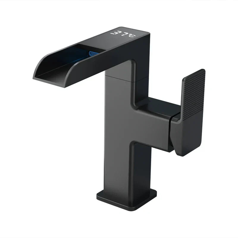 DecorBites™ LED Waterfall Basin Faucet with Temperature Display - 360° Rotation