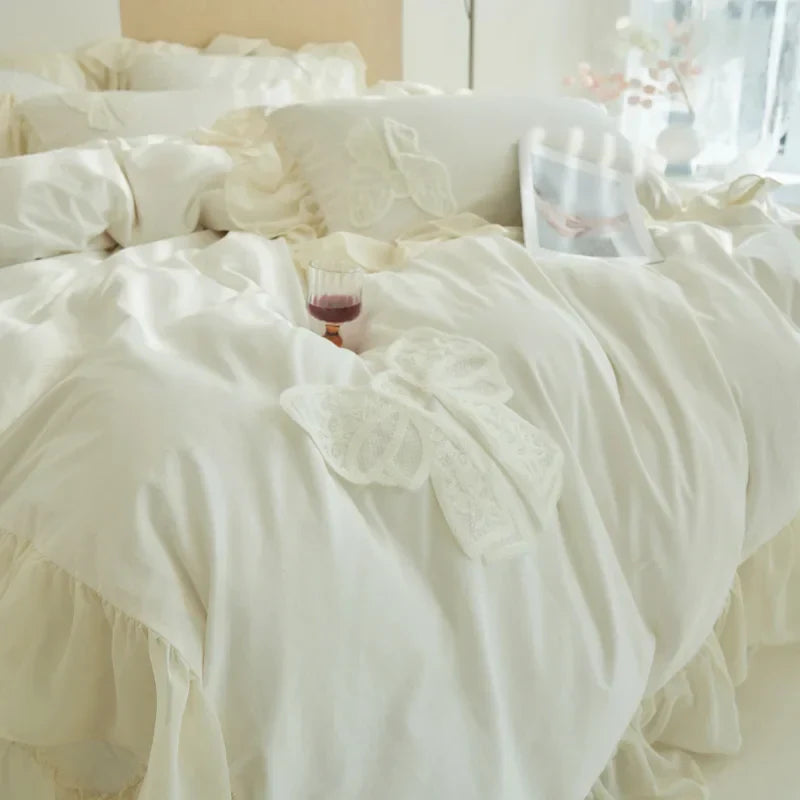 Lace Bow Duvet Cover