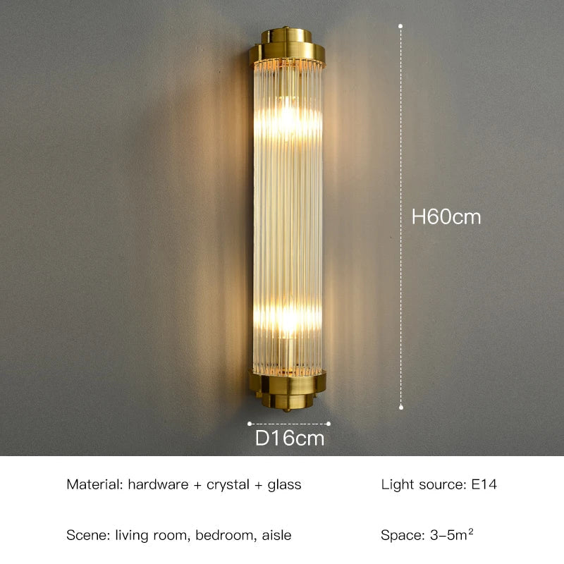 DecorBites™ Crystal LED Wall Lamps: Elegant Gold Wall Sconce Lights for Luxury Home Decor