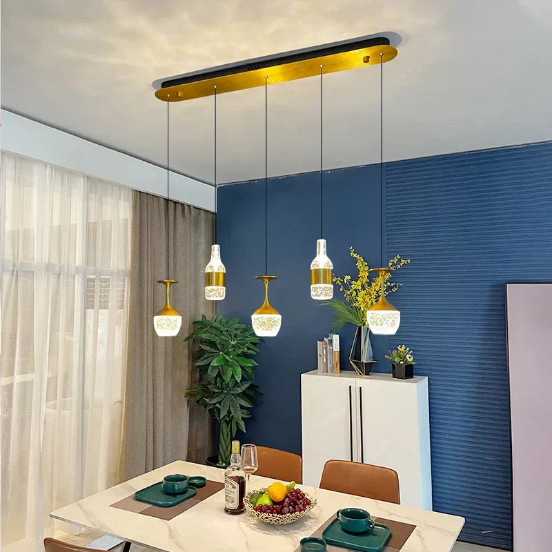 DecorBites™ Crystal LED Chandelier for Dining Room Decor & Kitchen Island Lighting