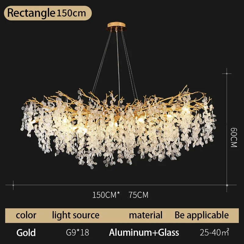 DecorBites™ Crystal Money Tree Chandelier - Modern LED Suspension Light for Luxury Living Areas