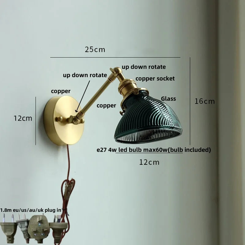 DecorBites™ Clear Glass LED Wall Sconce Rotate Up Down, Perfect for Dining Room, Bathroom