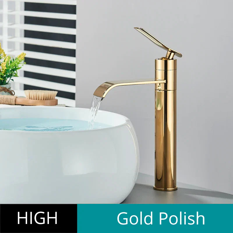 DecorBites™ Basin Faucet Mixer for Bathroom Vessel Washbasin Hot Cold Water Deck Mounted