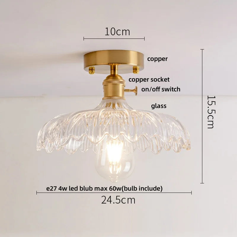 DecorBites™ Crystal Glass LED Ceiling Lamp Modern Luxury Interior Lighting Fixture