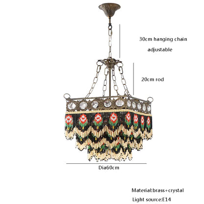 DecorBites™ French Brass Crystal Ceiling Chandelier | Classic European Hanging Lamps