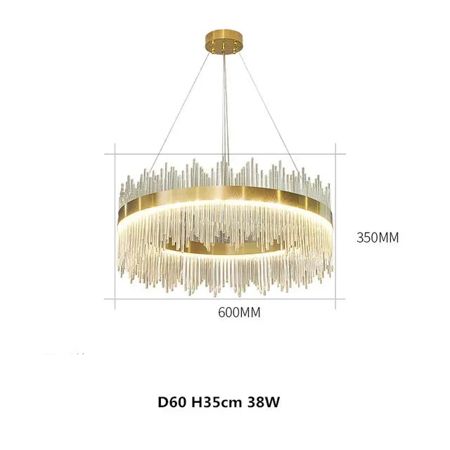 Gold Dimmable Crystal Chandelier