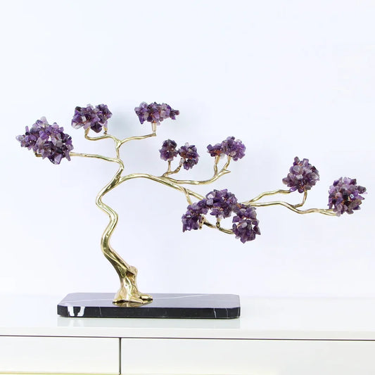 DecorBites™ Crystal & Brass Decorative Sculpture figurines for Room Decoration