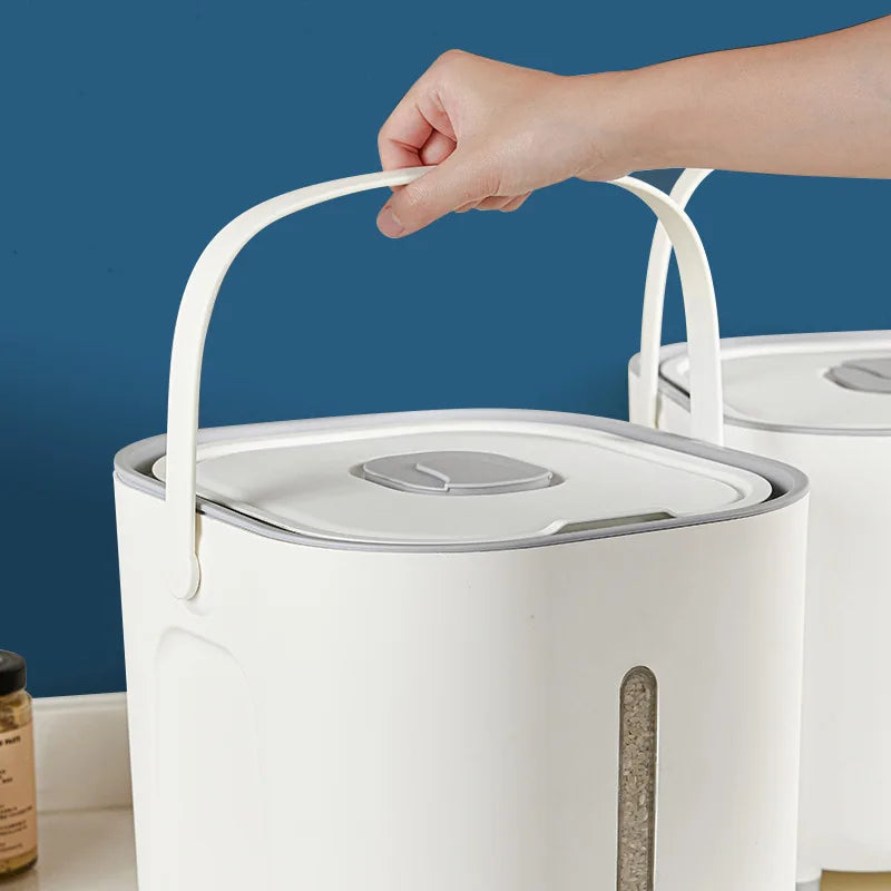 DecorBites™ Hermetic Rice Bucket Food Storage Container Cereal Dispenser