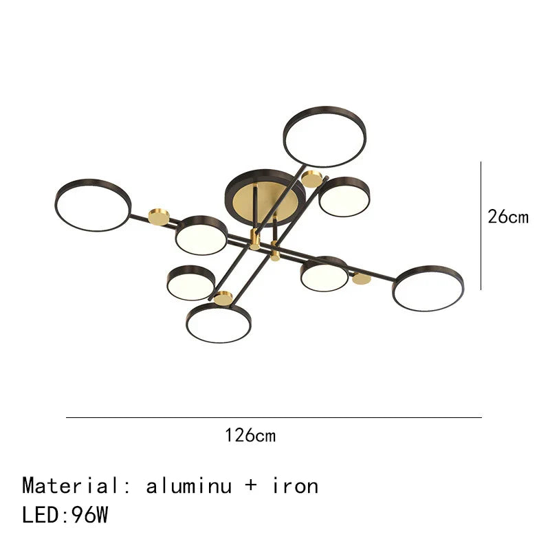 Minimalist Gold Black Chandelier