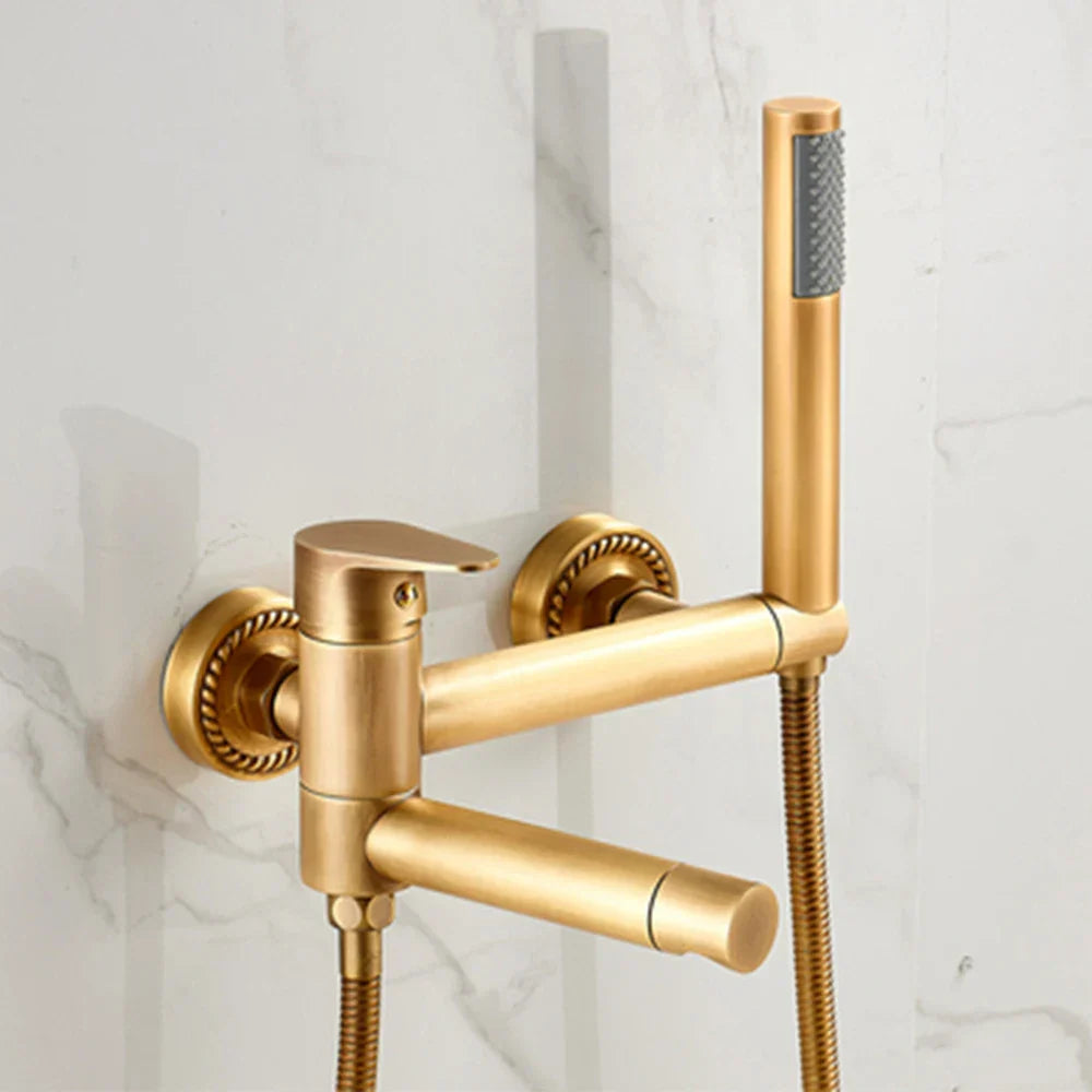 Gold Swivel Tub Faucet Set