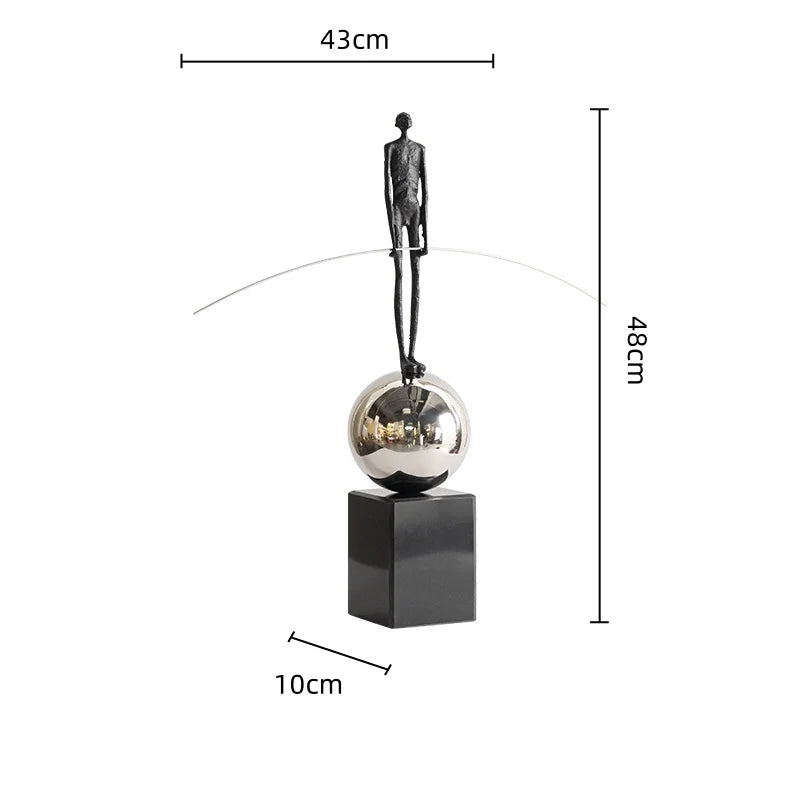 DecorBites™ Human Figure Sculpture Acrobatics Art Decor Abstract Figurine Metal Handicrafts