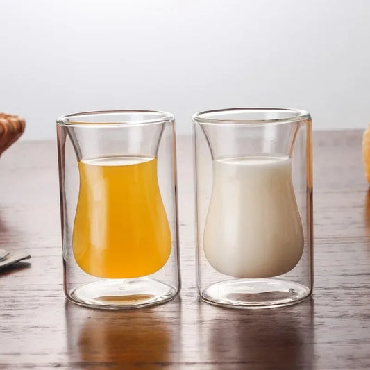 DecorBites™ Double Bottom Glass Mug for Wine, Whiskey, Coffee, Tea, Juice, Water - Wholesale