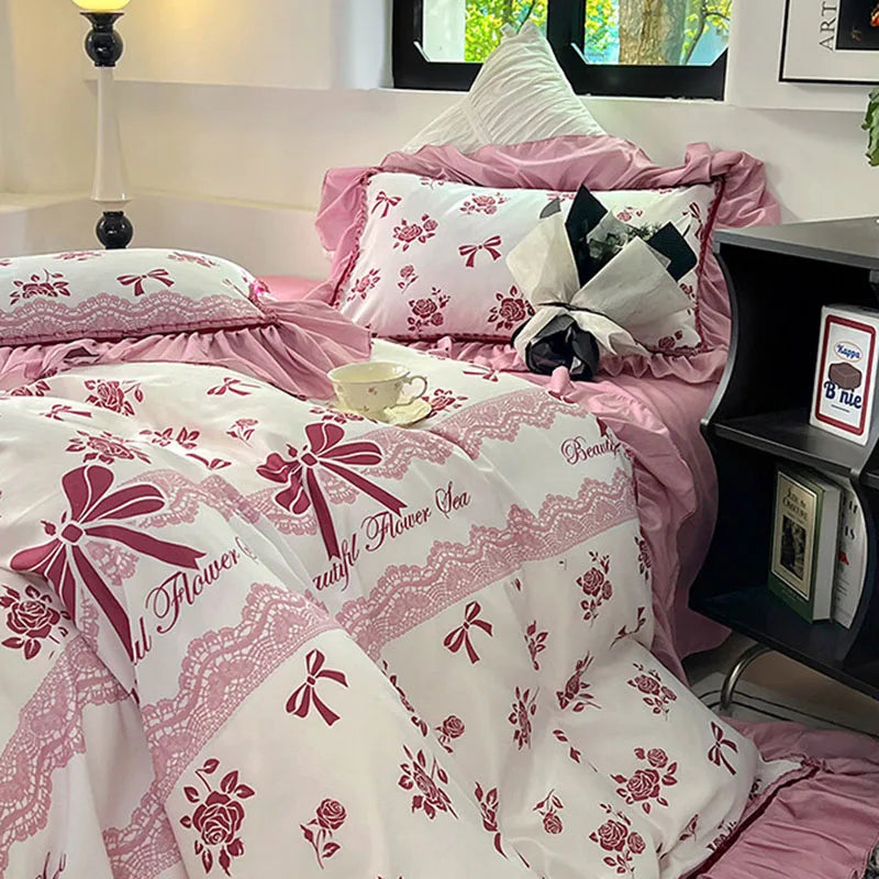 Lace Print Duvet Set