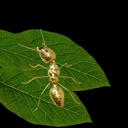 DecorBites™ Golden Metal Ants Decorative Figurines Insect Home Decor Pieces