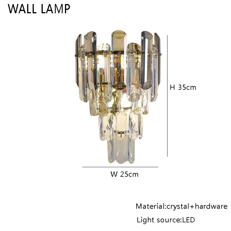 Gold Crystal Round Chandelier Polished Steel 100cm