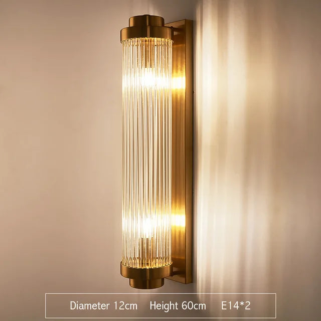 Gold Crystal LED Sconce Warm White 2700K