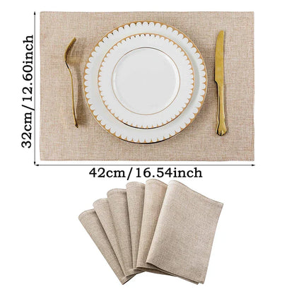DecorBites™ Cute Dog Linen Dining Mats Coasters 42*32cm Home Decor