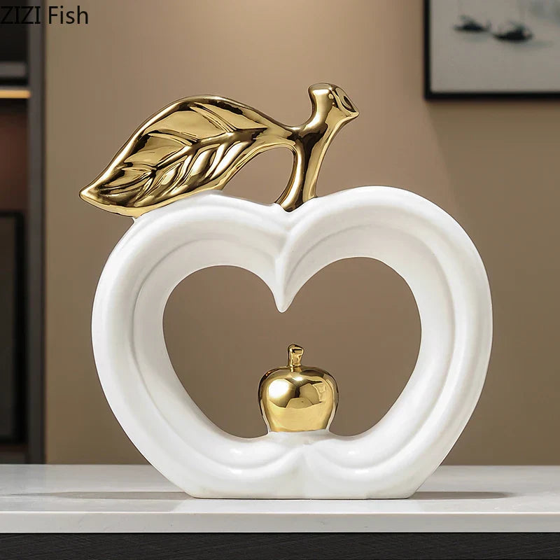 DecorBites™ Gold Pear Ceramic Sculpture Desk Ornament Aesthetics Decor