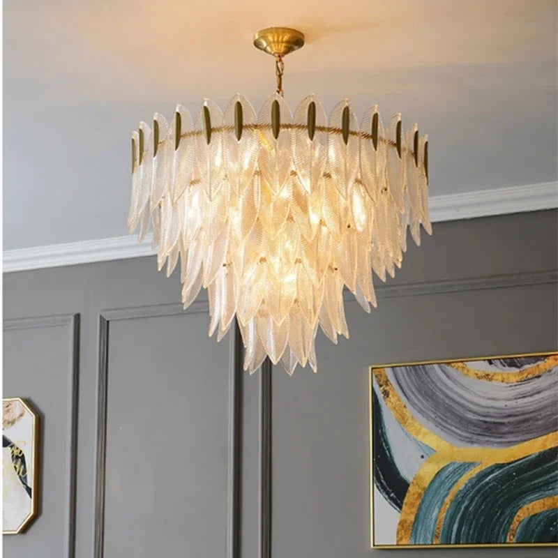 Nordic Leaf Glass Chandelier