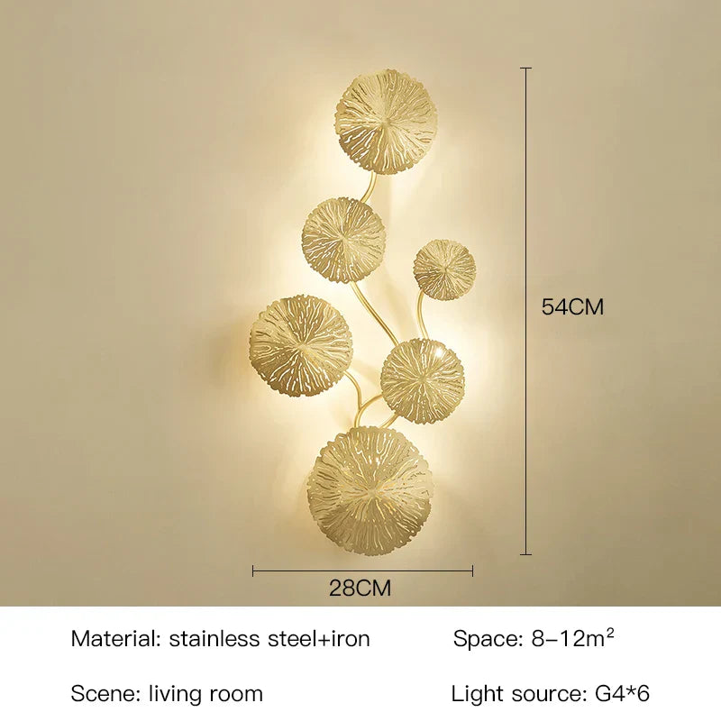 DecorBites™ Industrial Nordic Lotus Leaf Wall Sconce: Retro Loft Style for Home, Hotel, Aisle