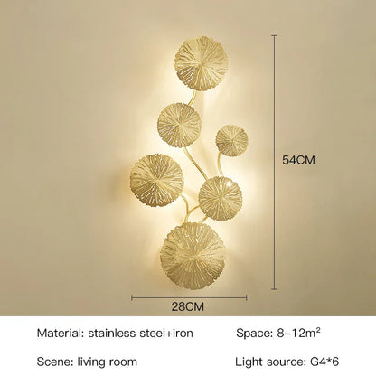 DecorBites™ Industrial Nordic Lotus Leaf Wall Sconce: Retro Loft Style for Home, Hotel, Aisle