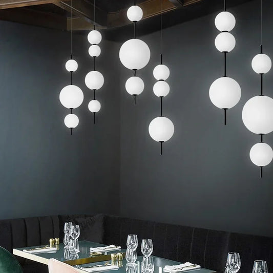 DecorBites™ Glass Ball LED Pendant Light for Modern Restaurant, Cafe, Bedroom & Kitchen