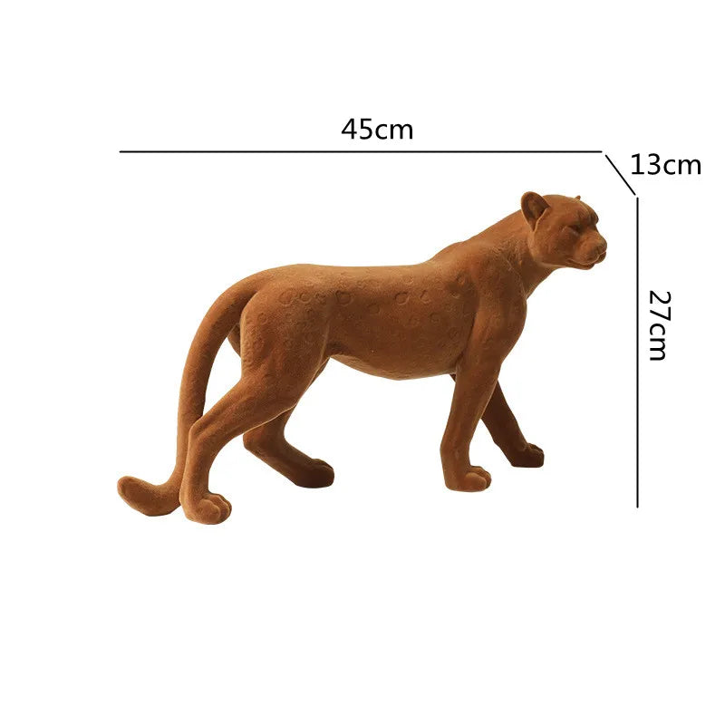 DecorBites™ Leopard Flocking Sculpture Cheetah Pendant Home Decor Figurine