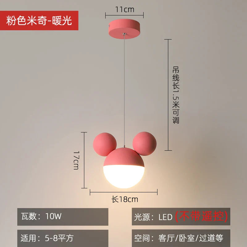 DecorBites™ LED Cartoon Pendant Light Kids Eye Care Mickey Princess Hanging Lamp