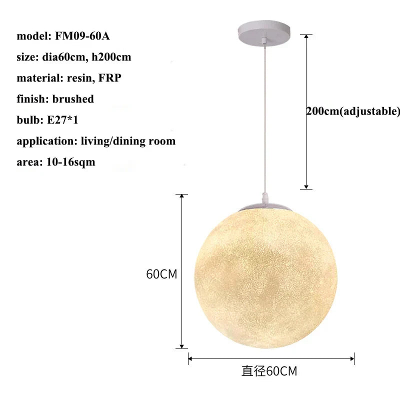DecorBites™ Cream Moon LED Pendant Chandelier: Modern Living Room Kitchen Bedroom Lighting