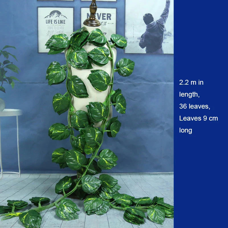 DecorBites™ Ivy Green Fake Leaves Garland Vine Wall Decoration Artificial Plants