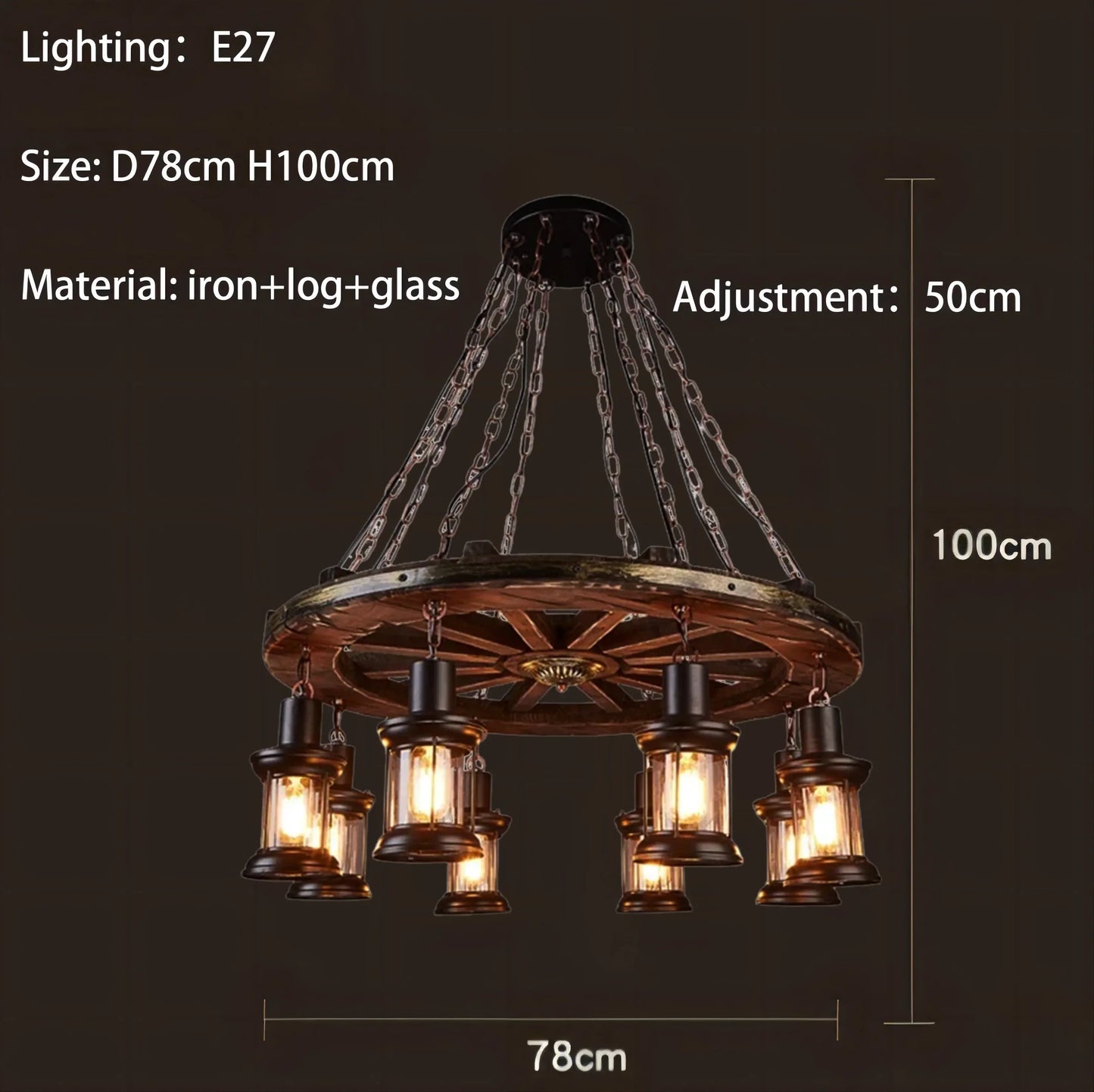 DecorBites™ Iron Wheel LED Pendant Lights - Industrial Metallic Lustre Hanging Lamps