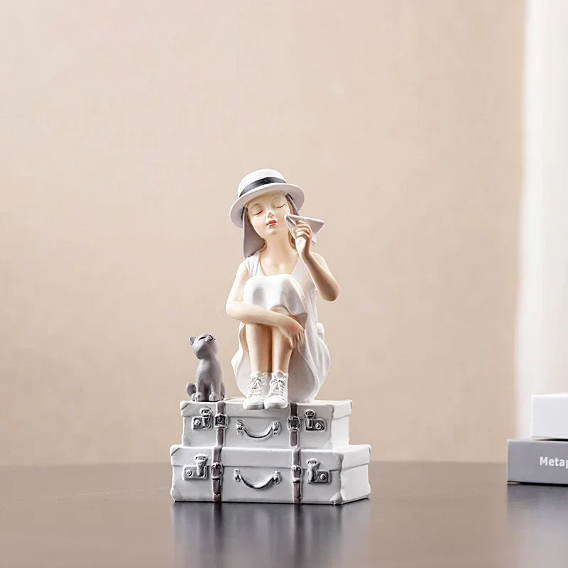 Resin Girl Figurine Sculpture