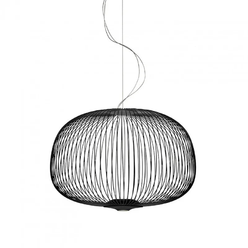 DecorBites™ Gold Cage LED Pendant Lamp Spokes Chandelier