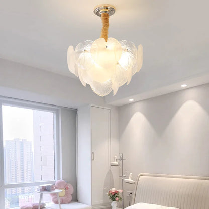 DecorBites™ French Cream Crystal Chandelier for Luxury Living Room, Net Red Feather Design