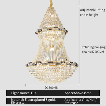 DecorBites™ Light Luxury Crystal Chandelier - Post-modern Bedroom Dining Room Living Room Elegant Design