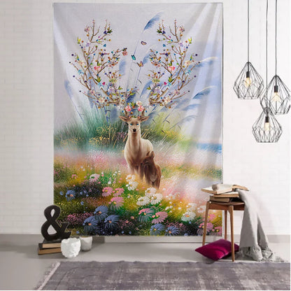DecorBites™ Elk Tapestry Wall Hanging Mystical Starry Sky Home Decor
