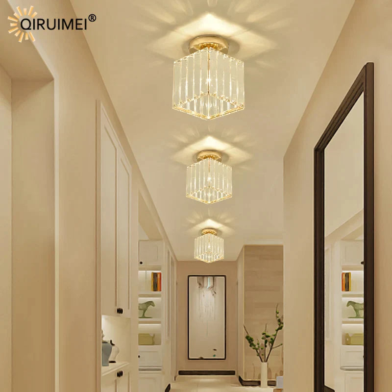 DecorBites™ Crystal Glass Nordic LED Chandelier for Modern Indoor Lighting