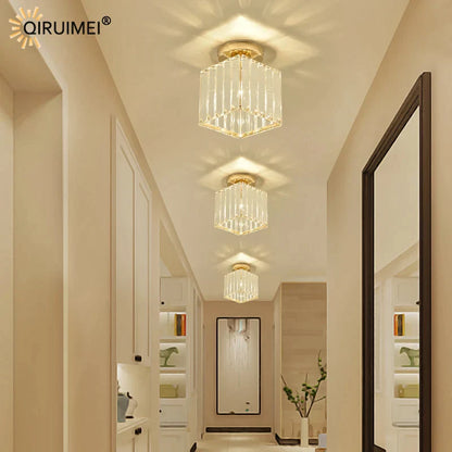 DecorBites™ Crystal Glass Nordic LED Chandelier for Modern Indoor Lighting