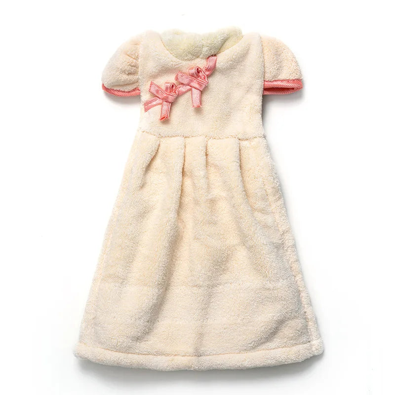 DecorBites™ Coral Fleece Cheongsam Hand Towel: Soft, Absorbent, Quick-Drying For Household & Wall Mount