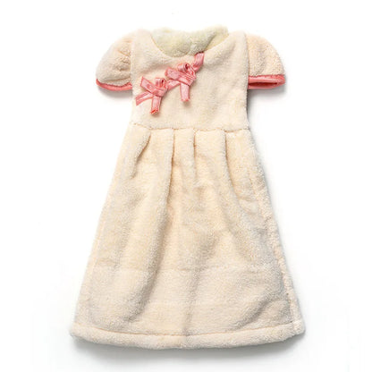 DecorBites™ Coral Fleece Cheongsam Hand Towel: Soft, Absorbent, Quick-Drying For Household & Wall Mount