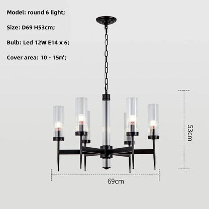DecorBites™ Gold Metal Glass LED Pendant Lights Chain Hanging Lamp