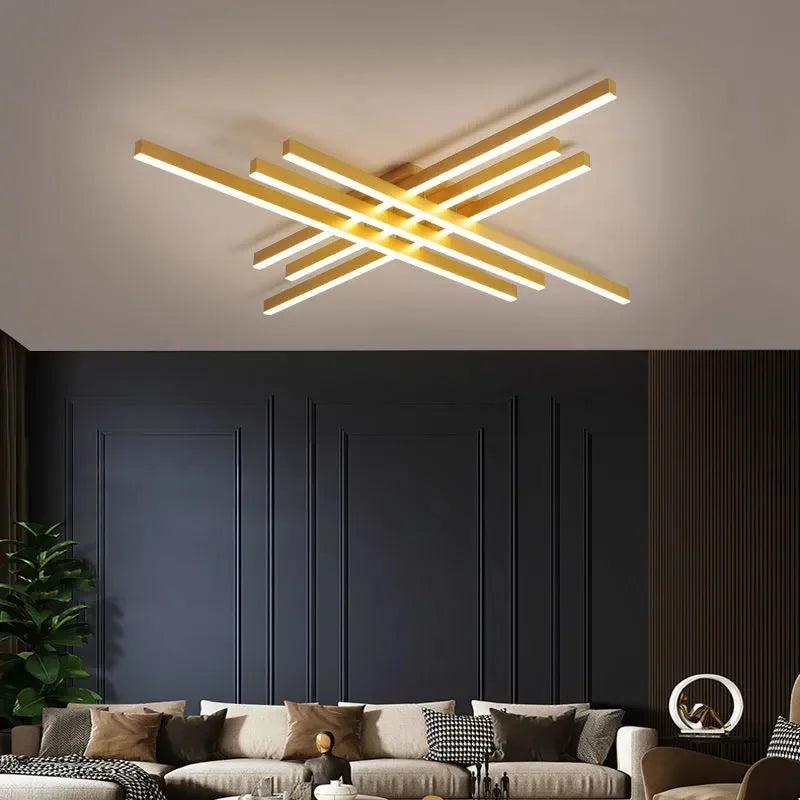 Gold Black Acrylic Chandelier 6-Head For Bedroom
