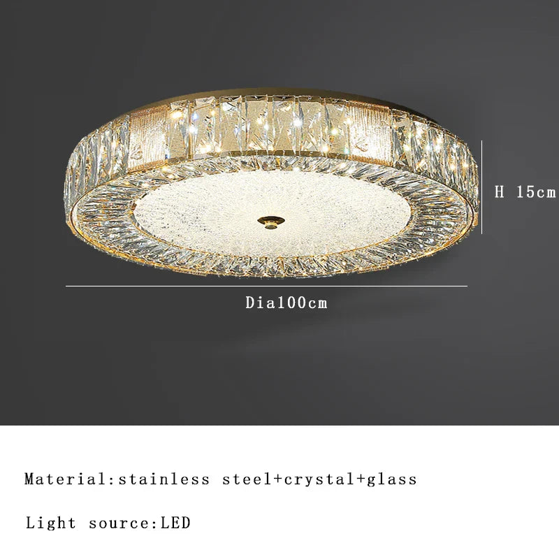 DecorBites™ Gold Glass LED Ceiling Light Fixture Stainless Steel Lamps