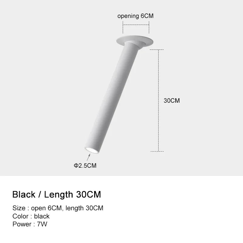 Black Adjustable Spotlight 30cm Dining Room