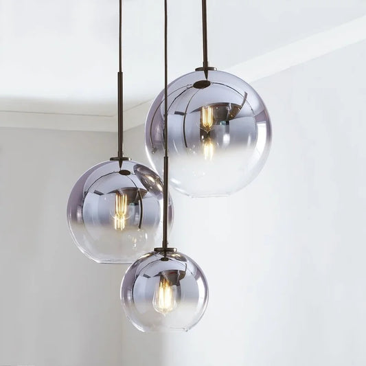 DecorBites™ Gradient Glass Pendant Lamp with LEDs for Living Room, Bedroom - E27