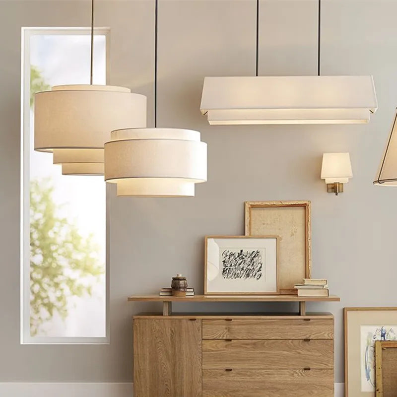 Fabric Tiered Pendant Lamp
