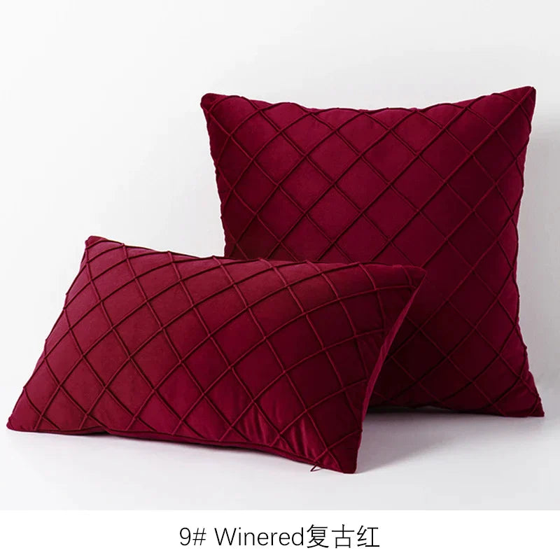 DecorBites™ Embroidered Lattice Cushion Cover Pleat - 45X45CM